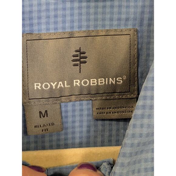 Royal Robbins Relaxed Fit Short Sleeve Button Front Shirt Blue Mens Size Medium - Picture 5 of 6